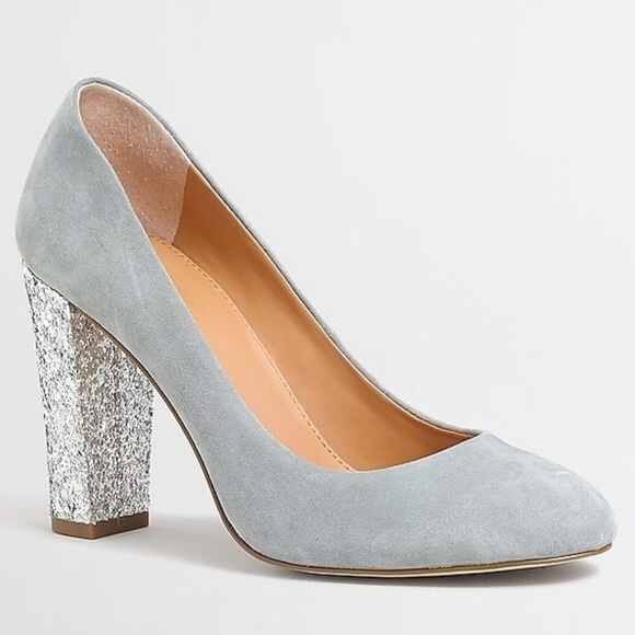 J. Crew Shoes - J.Crew suede glitter heels! Sz 8